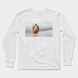 Cute Funny Mallard Duck Portrait Long Sleeve T-Shirt